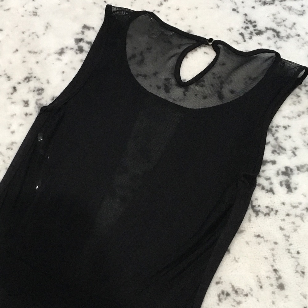 ❌SOLD❌ Black maxi dress with v mesh front